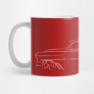 front/profile - 1954 Chevy Belair Wagon - stencil, white Mug